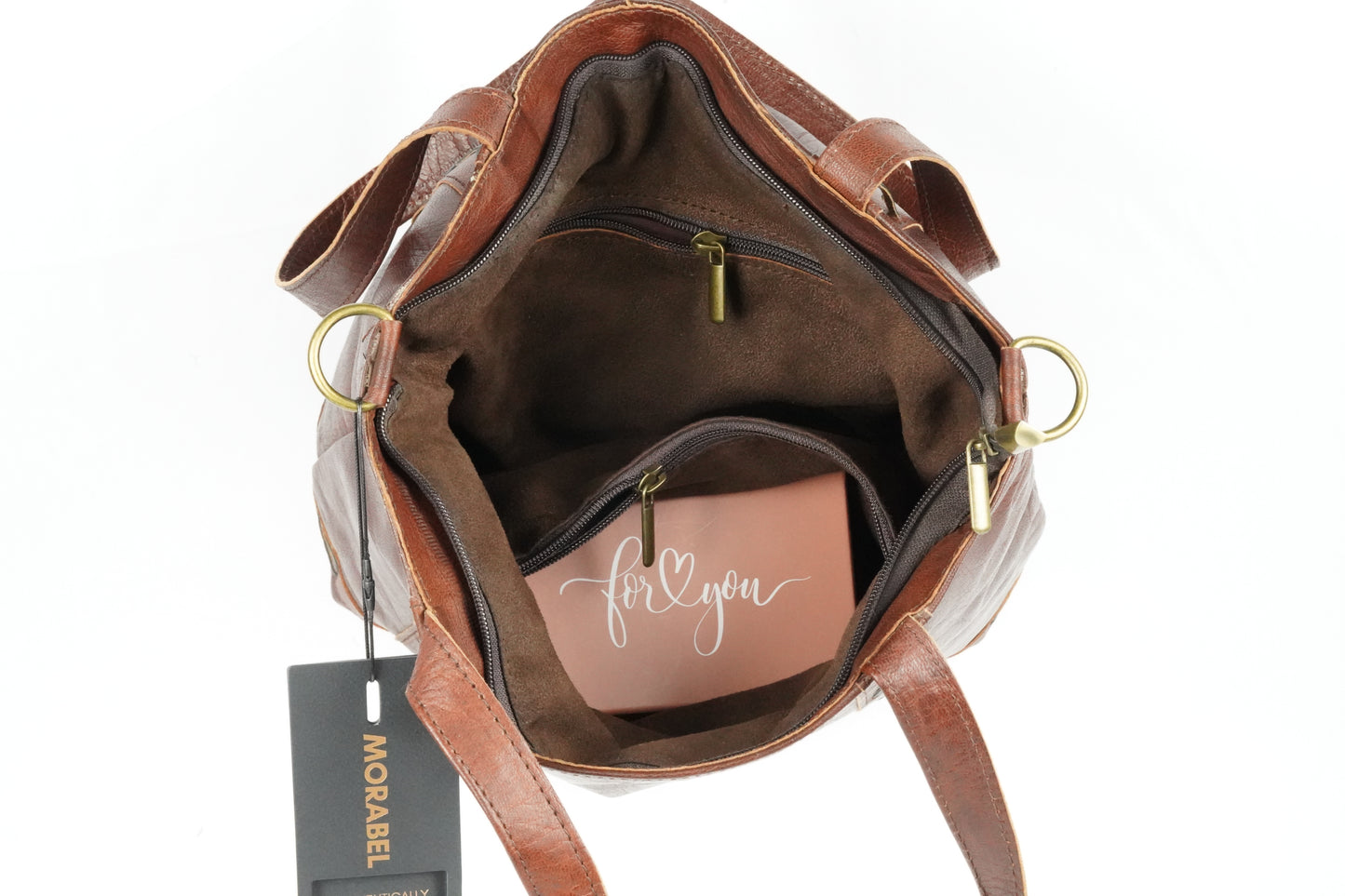 Handgefertigte Leder Damen Shopper Braun – Vintage Schultertasche aus Echtleder - morabel