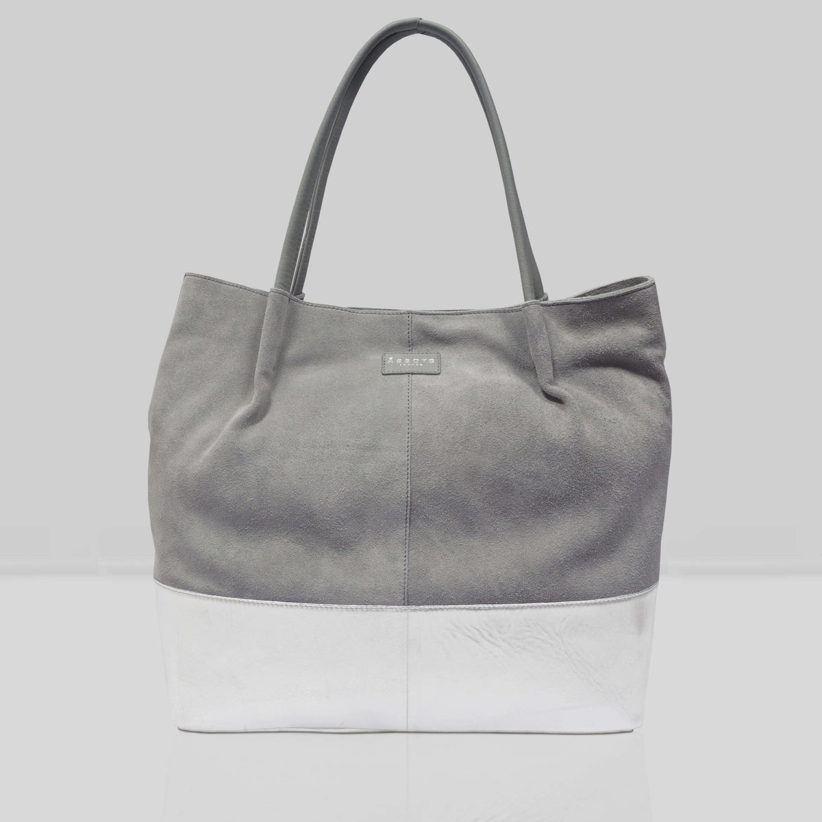 'DONNA' Grau und Metallic-Silber Echtes Leder Ungefüttert Desi