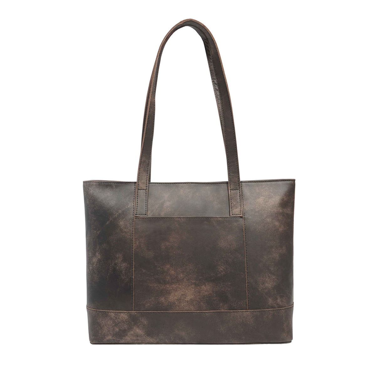 'MILLIE' Crazy Horse Designer-Arbeitstasche aus echtem Leder im Used-Look, braun