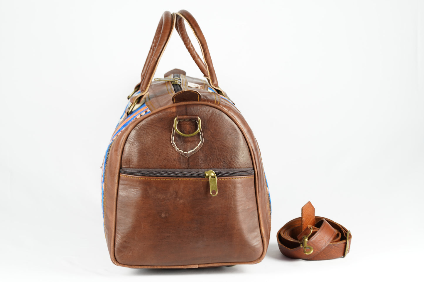 Reisetasche aus Leder mit traditionellem marokkanischen Teppichmuster - morabel