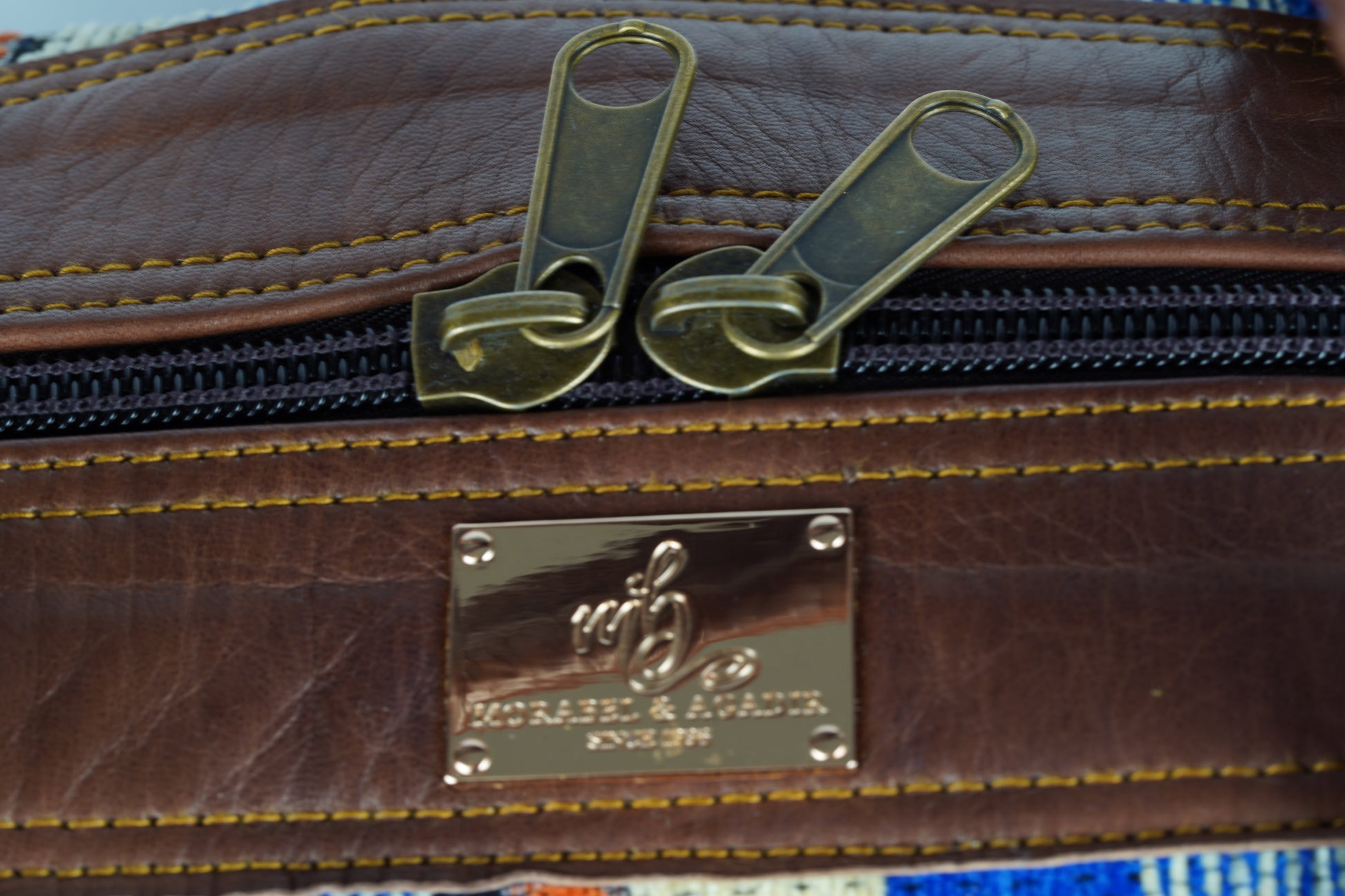 Reisetasche aus Leder mit traditionellem marokkanischen Teppichmuster - morabel