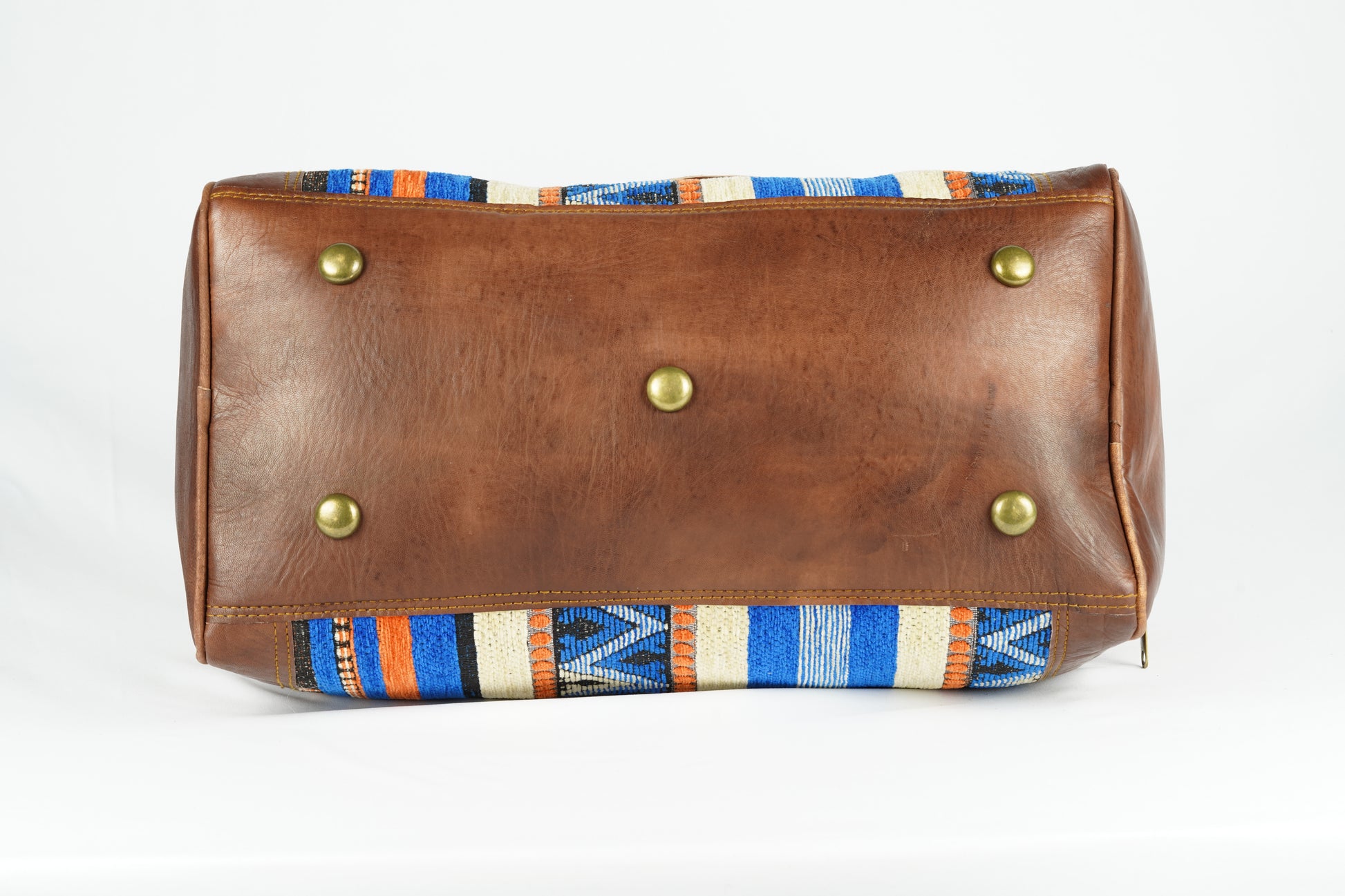 Reisetasche aus Leder mit traditionellem marokkanischen Teppichmuster - morabel