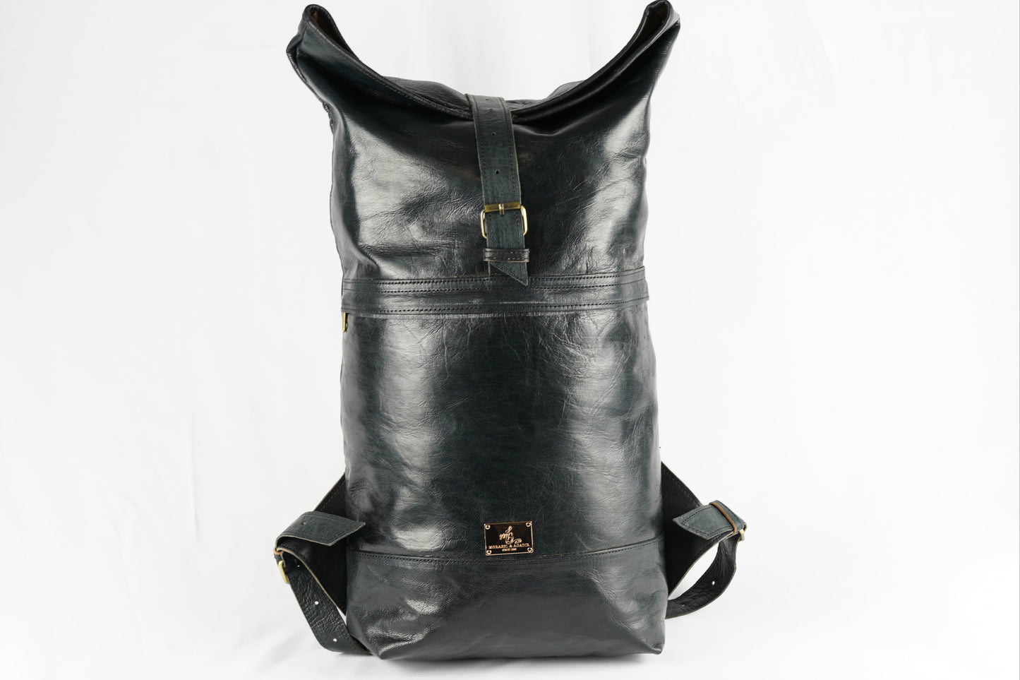 Handgefertigter Rolltop-Leder-Rucksack - morabel