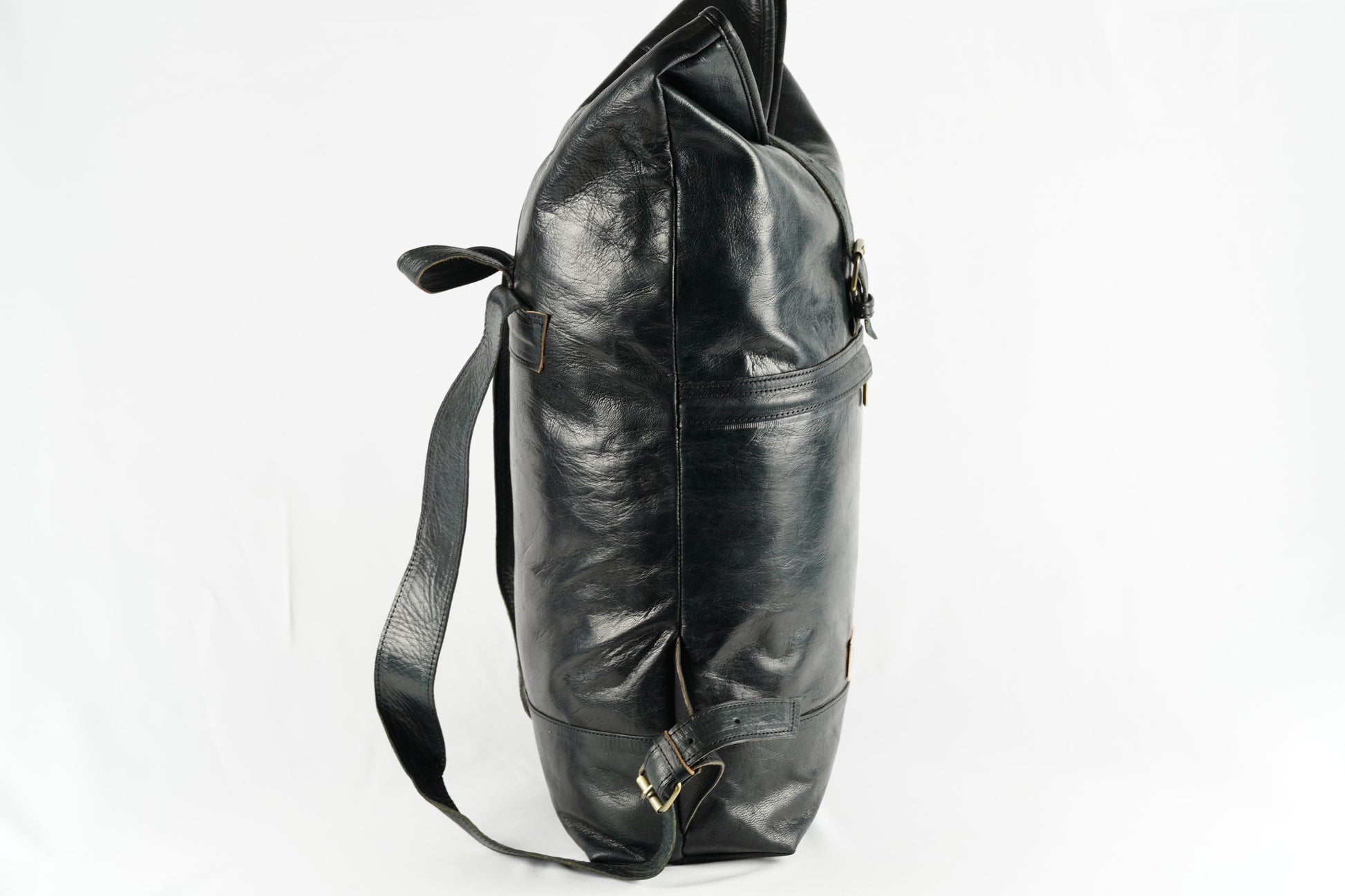 Handgefertigter Rolltop-Leder-Rucksack - morabel