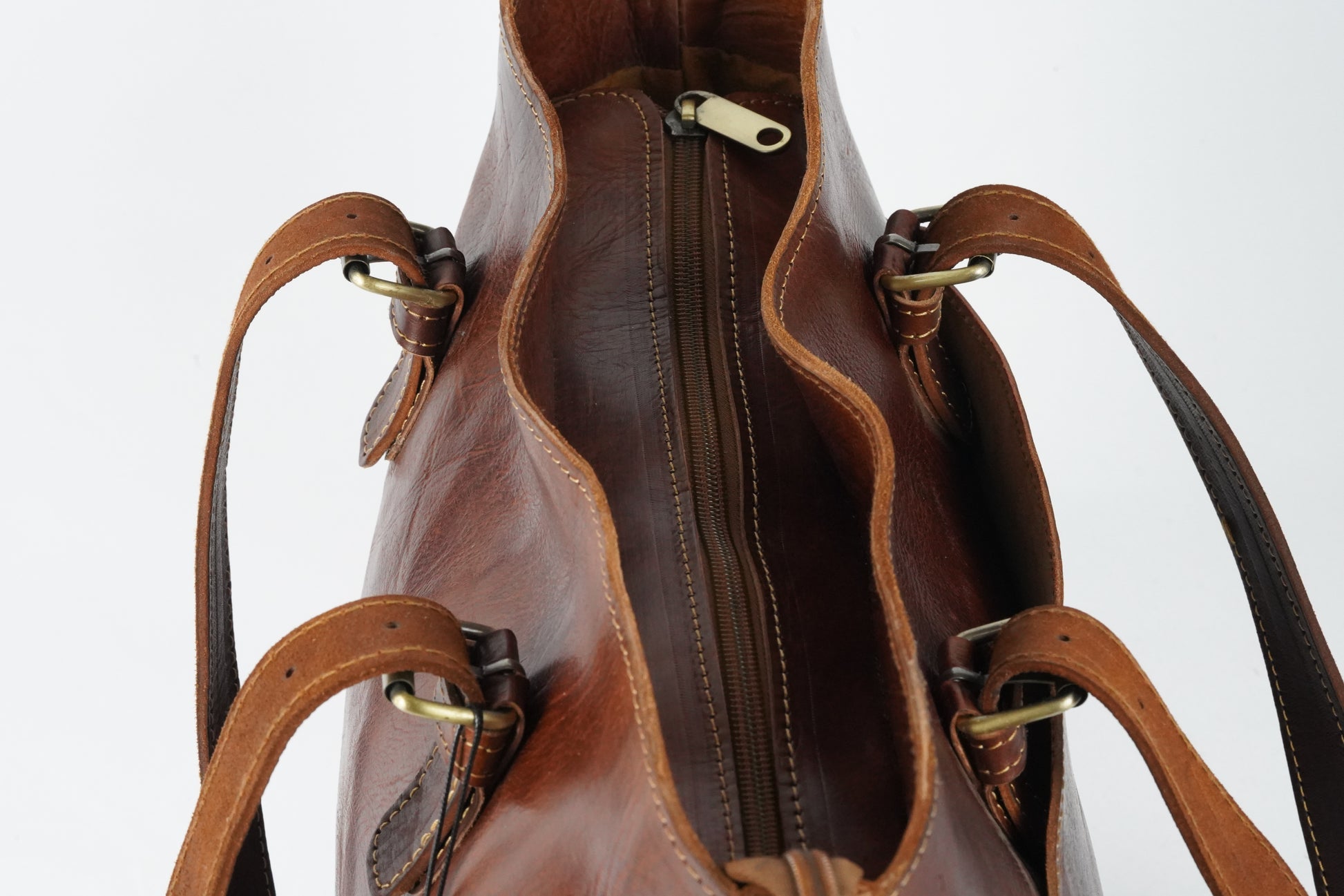 Handgefertigte Leder Damen Shopper Braun – Vintage Schultertasche aus Echtleder - morabel