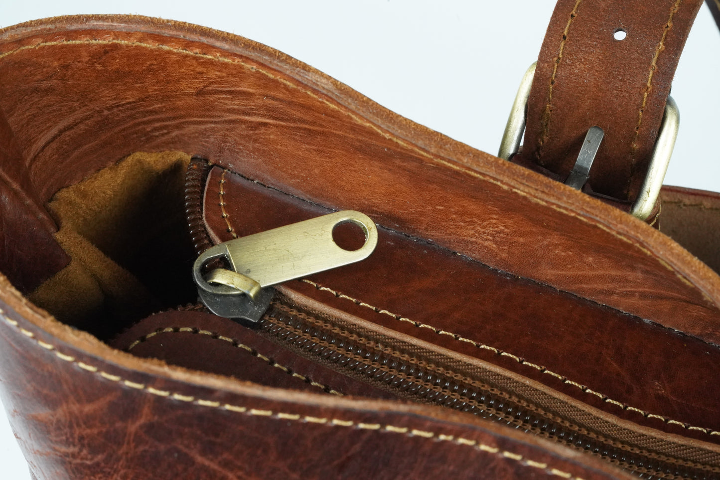 Handgefertigte Leder Damen Shopper Braun – Vintage Schultertasche aus Echtleder - morabel