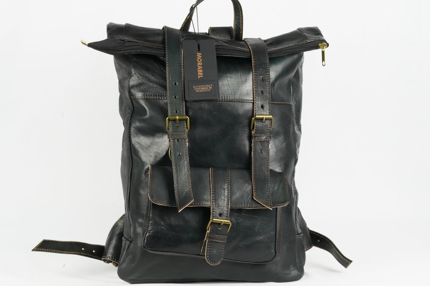 Handgefertigter Lederrucksack aus Marokko – Echtleder, Stilvoll, Robust und Perfekt für Alltag und Reisen - morabel