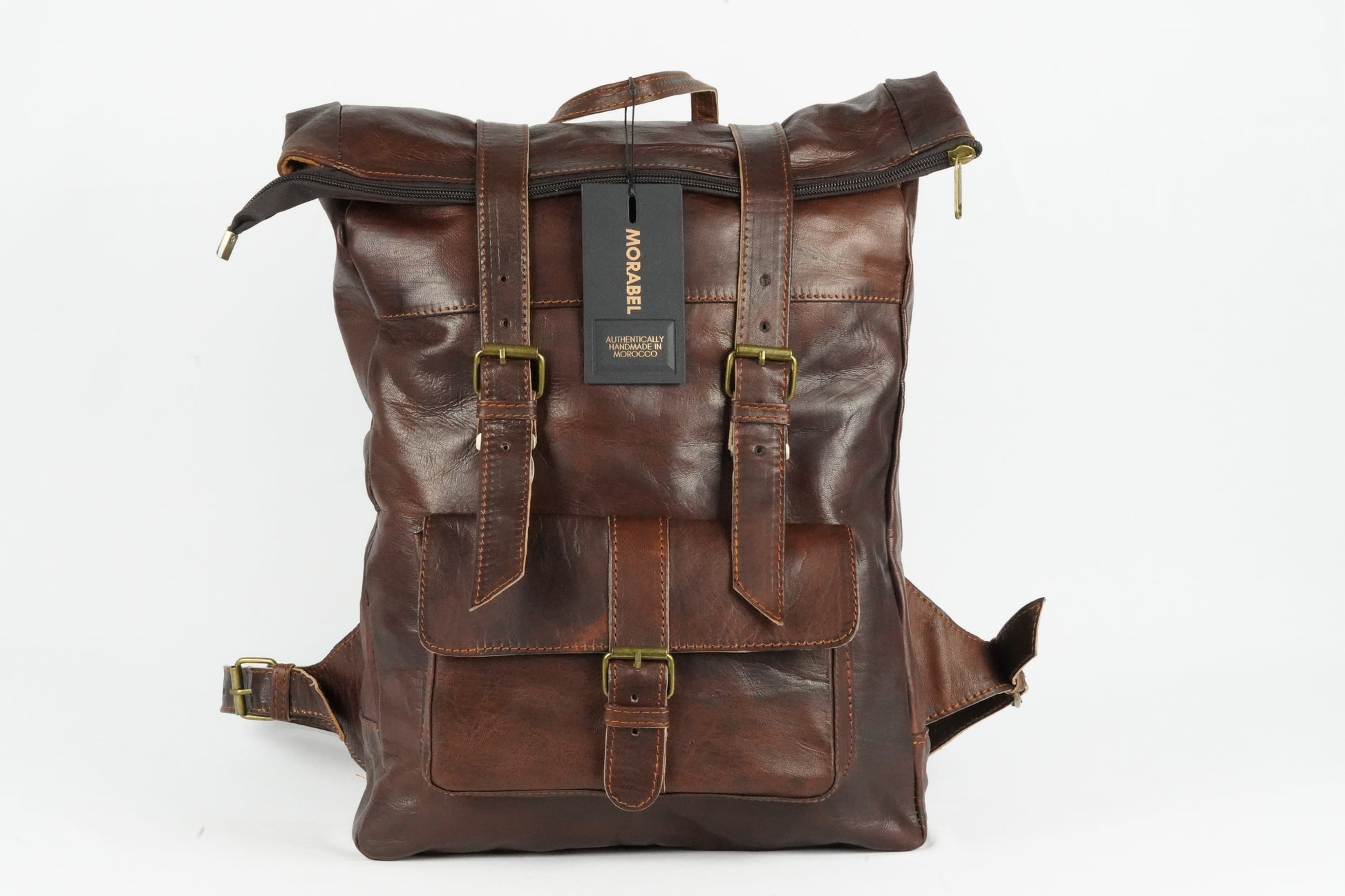 Handgefertigter Lederrucksack aus Marokko – Echtleder, Stilvoll, Robust und Perfekt für Alltag und Reisen - morabel