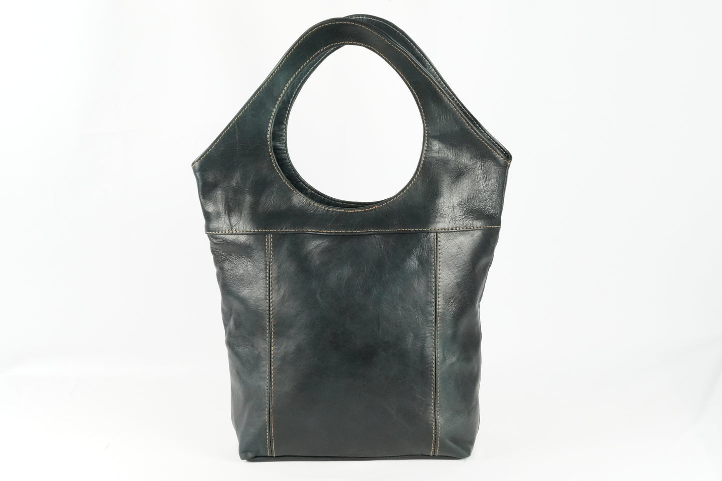 Vintage Damen Leder, Umhängetasche Braun,Handtasche mit Rundgriff und abnehmbarer Schulterriemen - morabel