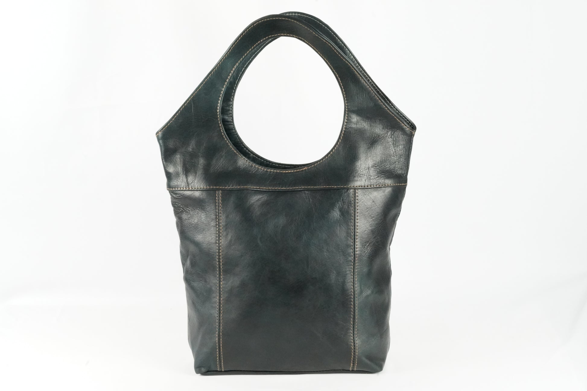 Vintage Damen Leder, Umhängetasche Braun,Handtasche mit Rundgriff und abnehmbarer Schulterriemen - morabel