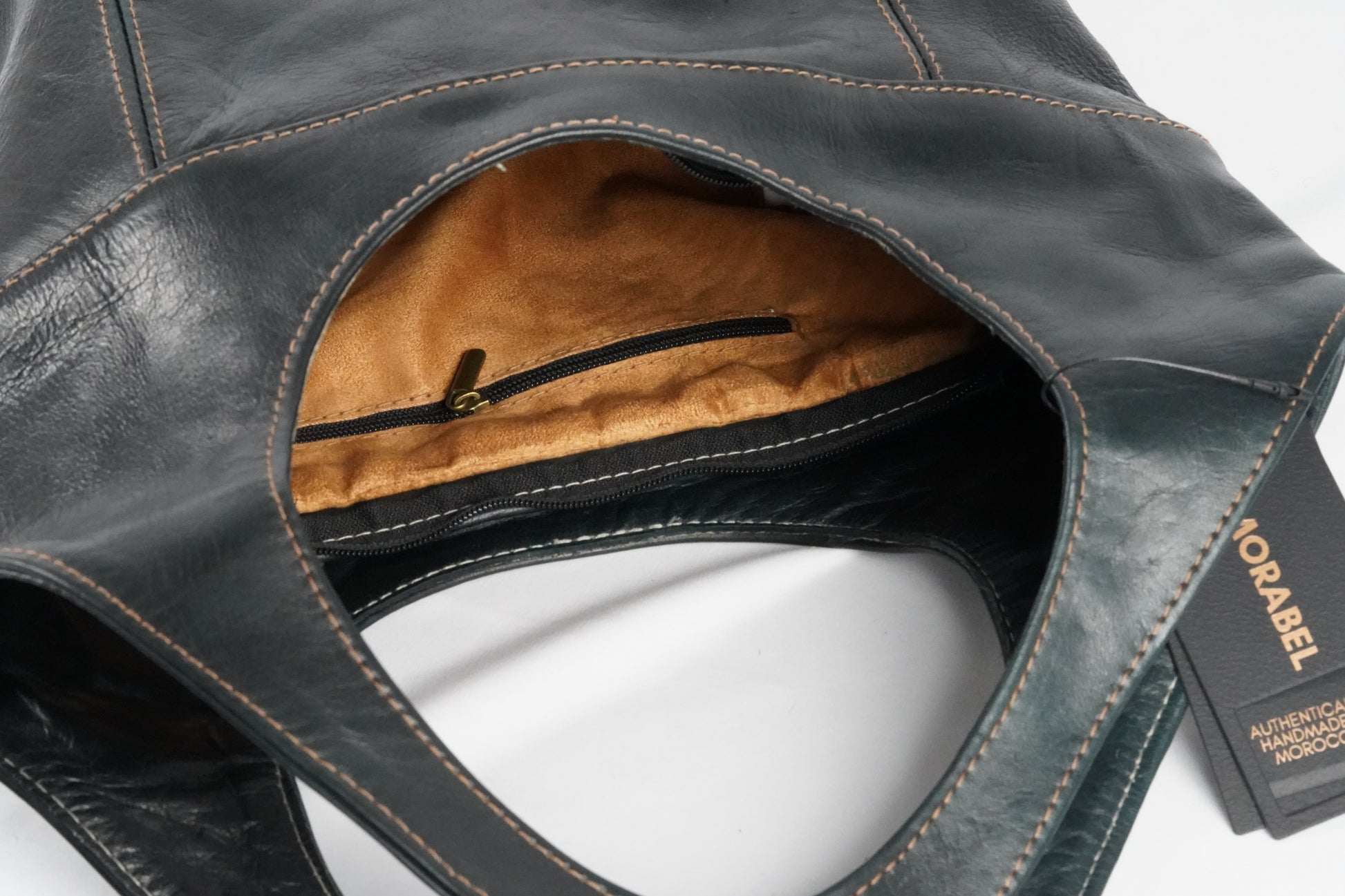 Vintage Damen Leder, Umhängetasche Braun,Handtasche mit Rundgriff und abnehmbarer Schulterriemen - morabel
