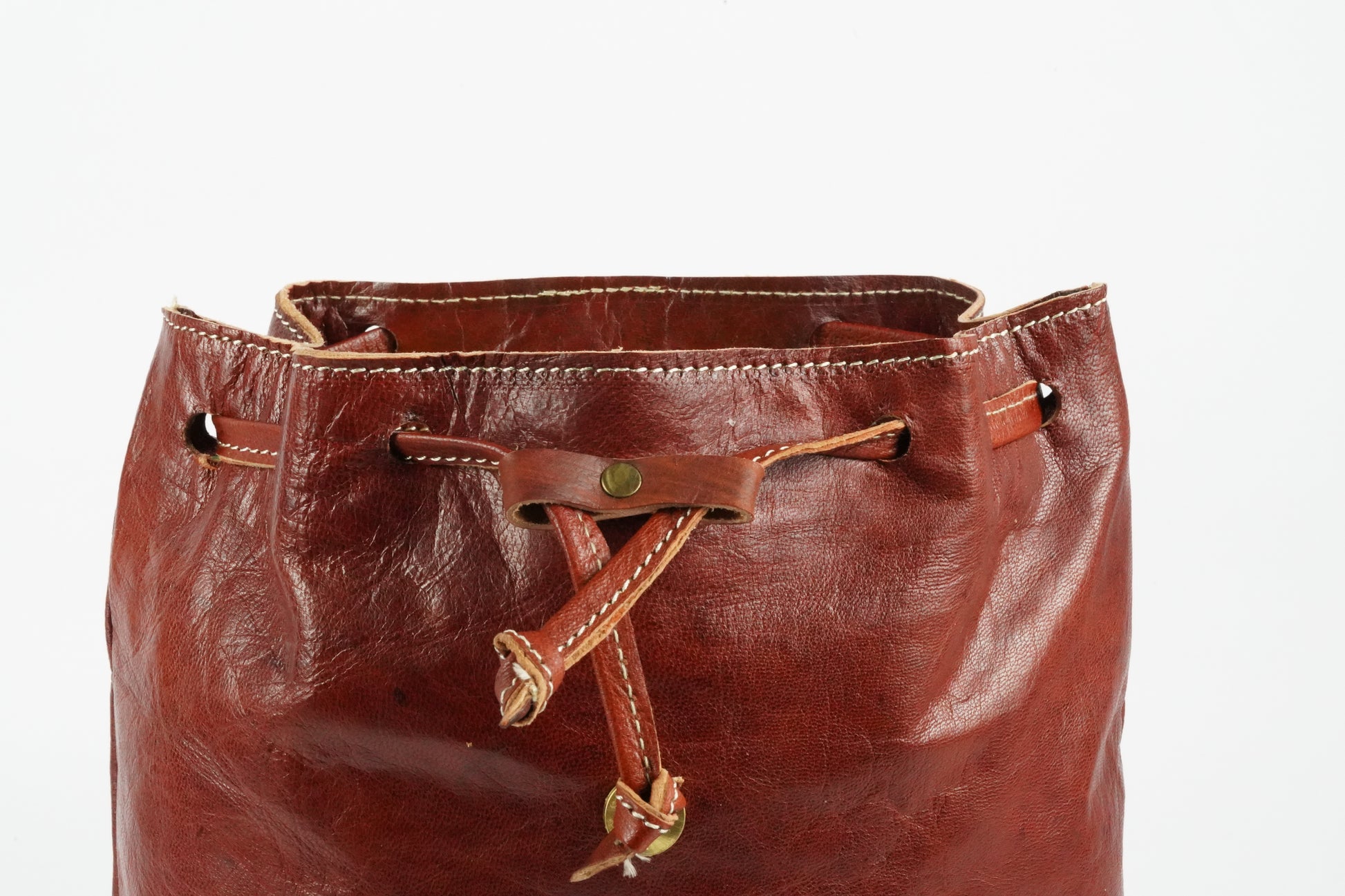 Handgefertigter Leder-Rucksack  – Vintage Look, Echtleder, Made in Morocco . - morabel