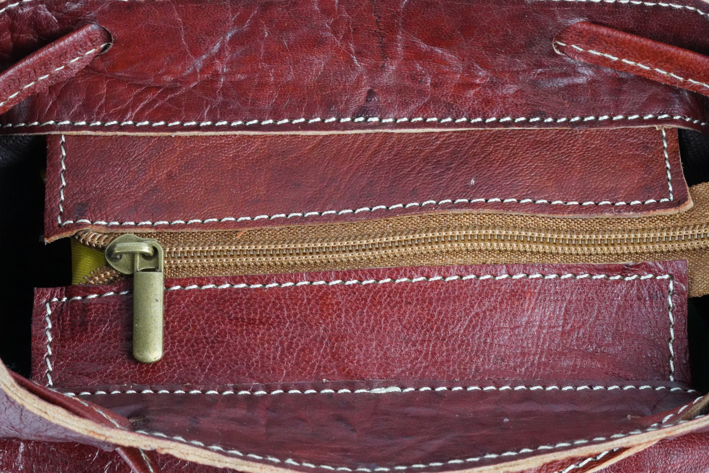 Handgefertigter Leder-Rucksack  – Vintage Look, Echtleder, Made in Morocco . - morabel