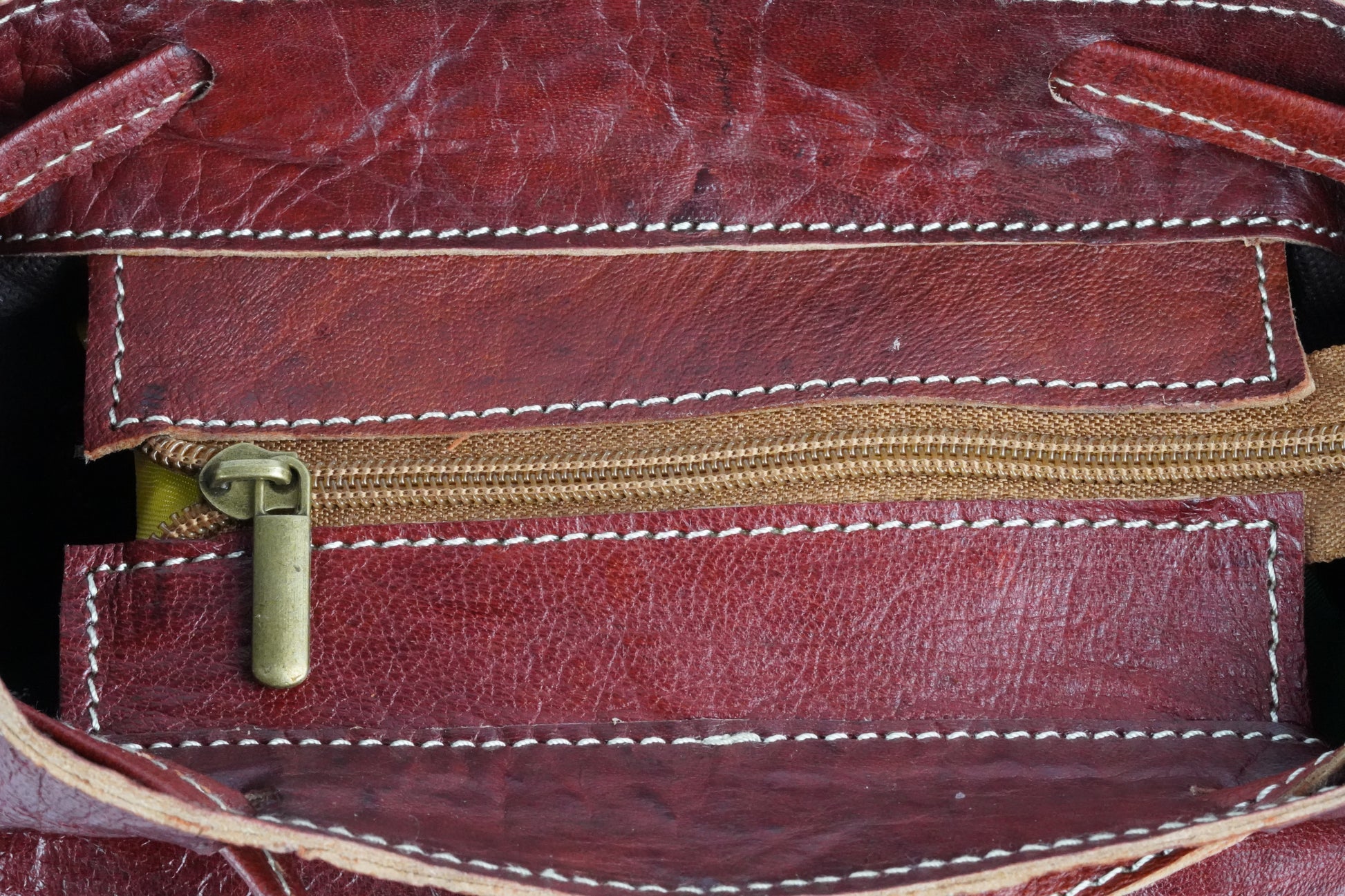 Handgefertigter Leder-Rucksack  – Vintage Look, Echtleder, Made in Morocco . - morabel