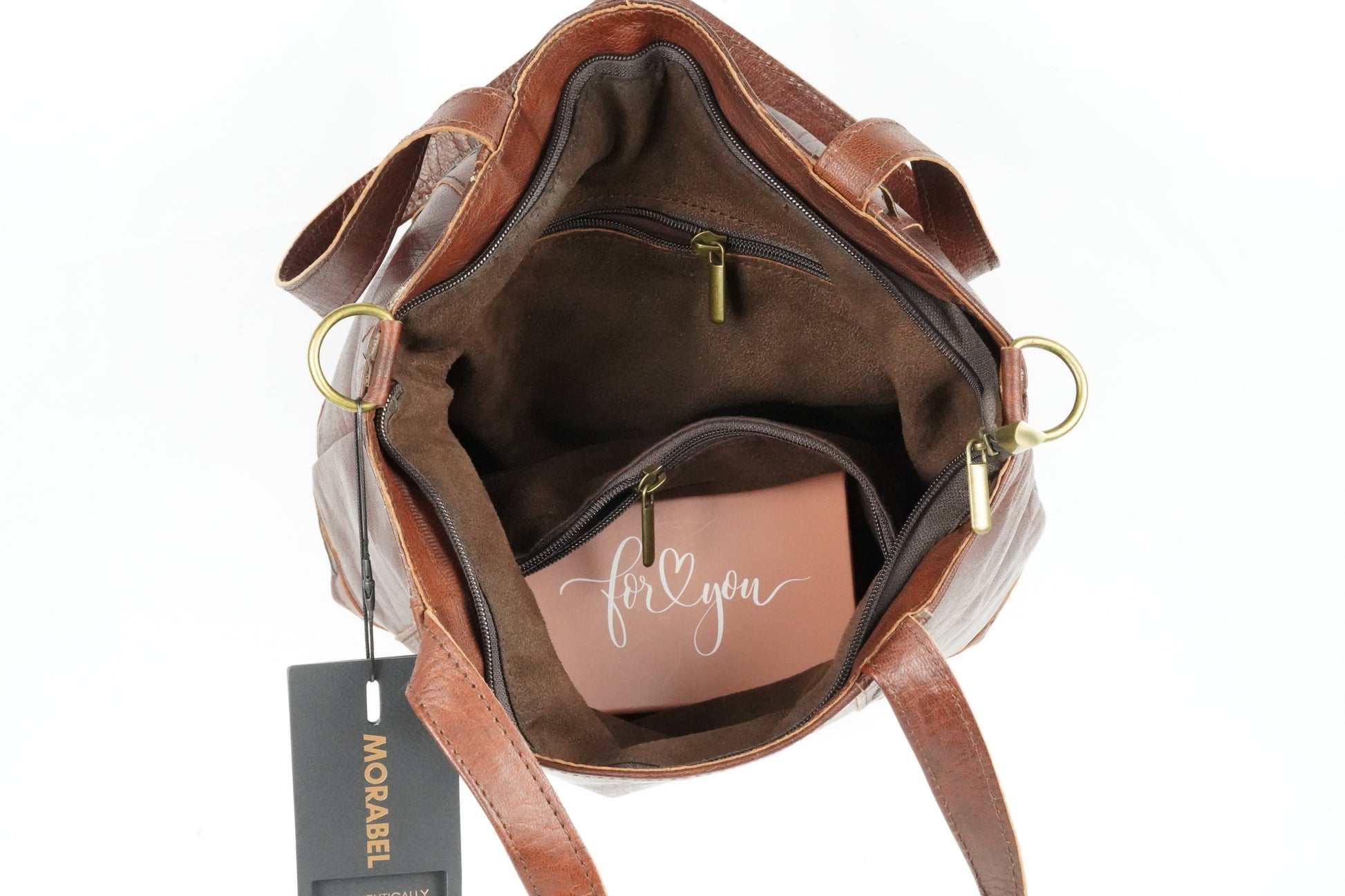 Handgefertigte Leder Damen Shopper Braun – Vintage Schultertasche aus Echtleder - morabel