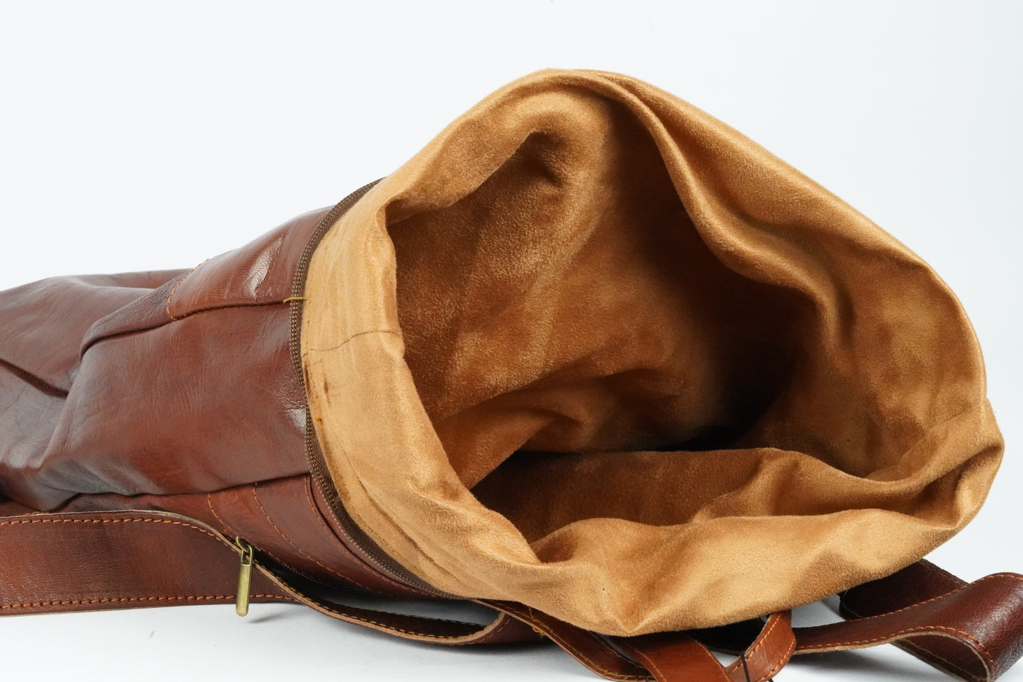 Echtleder Rucksack Herren & Damen – Handgefertigt aus Marokko, Vintage Rolltop Design - morabel
