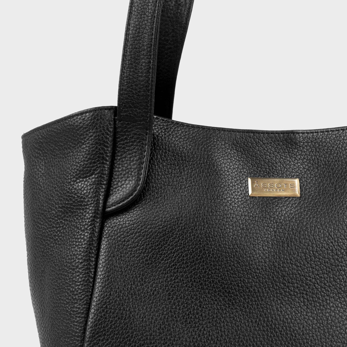 'URBAN TOTE' Schwarze Arbeitstasche aus echtem Leder mit Kieselstruktur