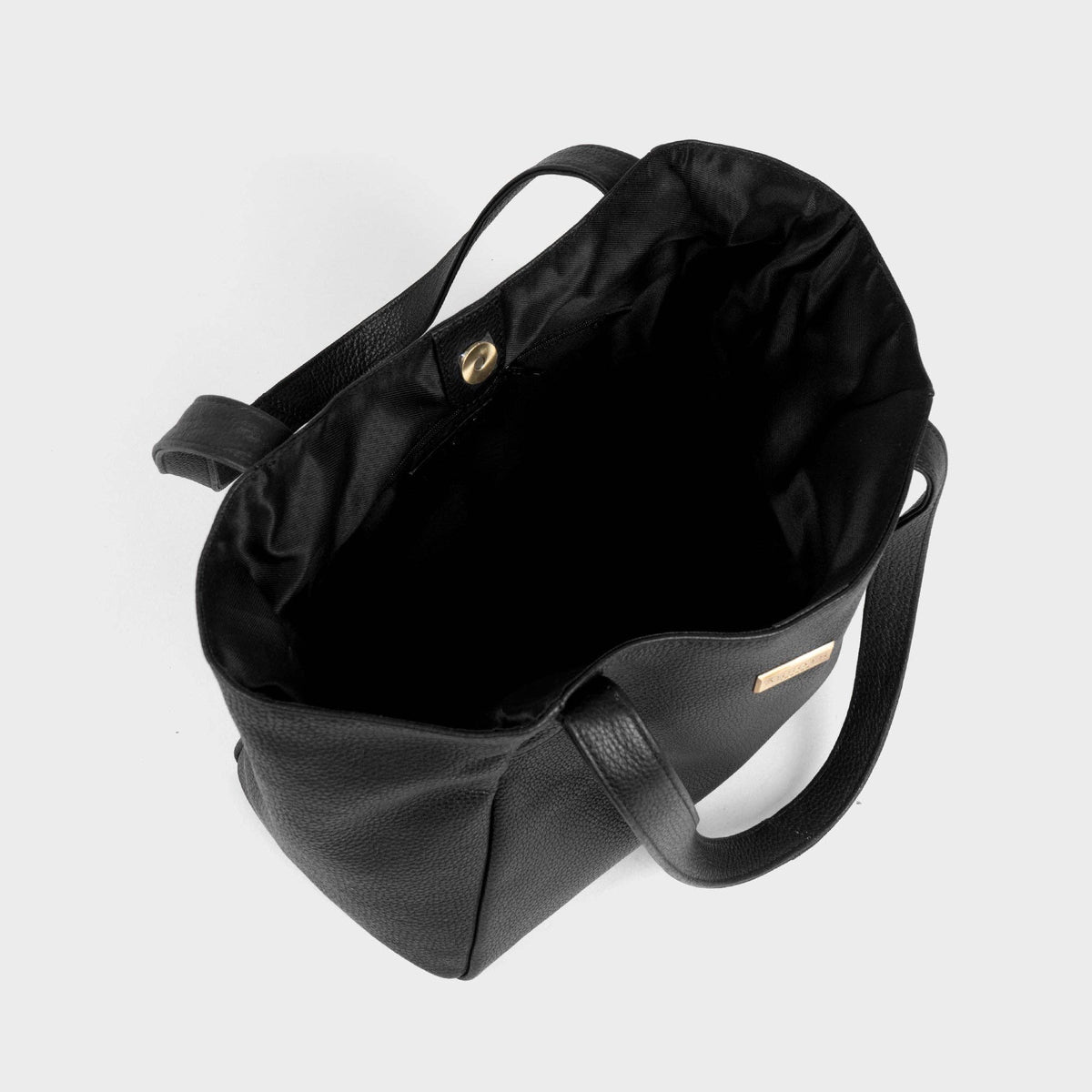 'URBAN TOTE' Schwarze Arbeitstasche aus echtem Leder mit Kieselstruktur